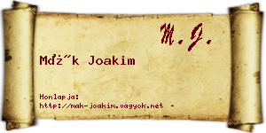Mák Joakim névjegykártya